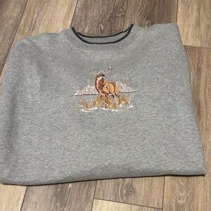 Vintage 90s Deer Buck Crew Neck Embroidered